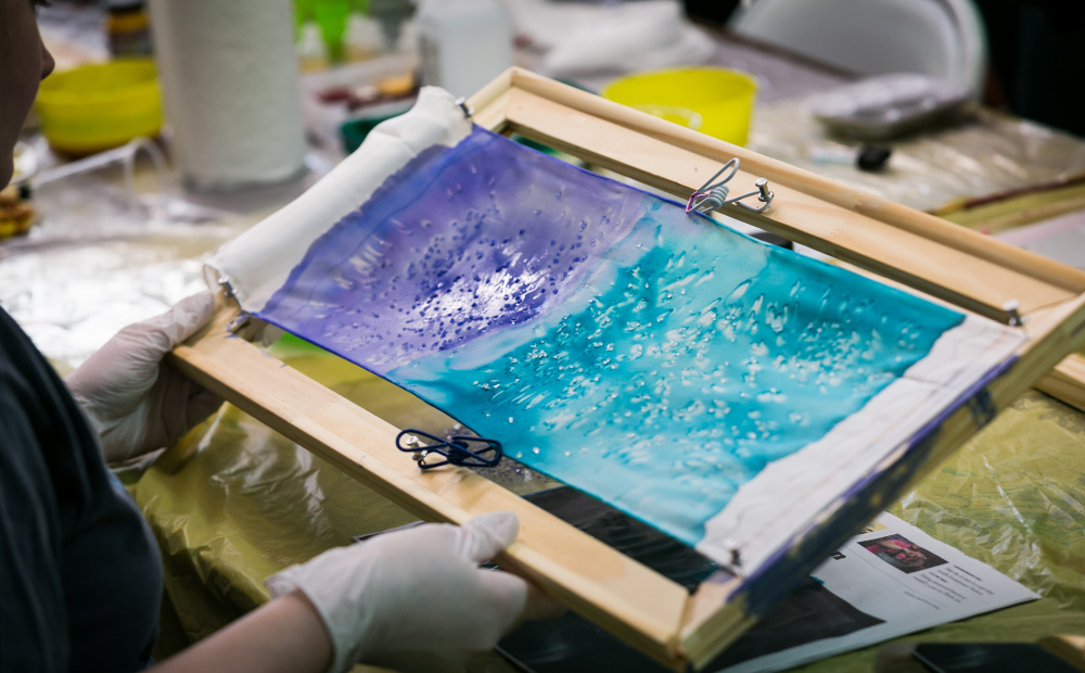 CAMP ARTISTS FLEAS Design Your Own Hand Painted Silk Scarf with