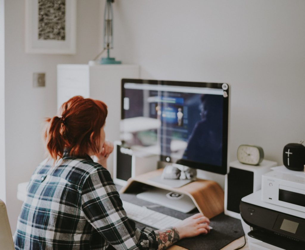 Girl on computer