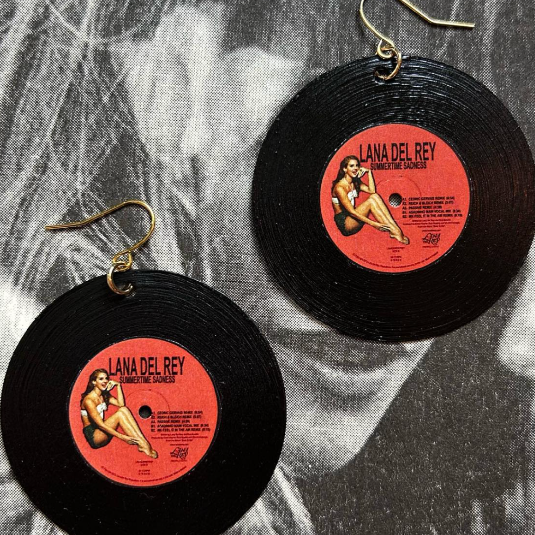 Lana Del Rey vinyl record earrings