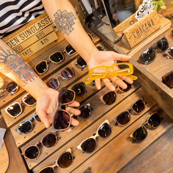 sustainable accessories and sunglasses