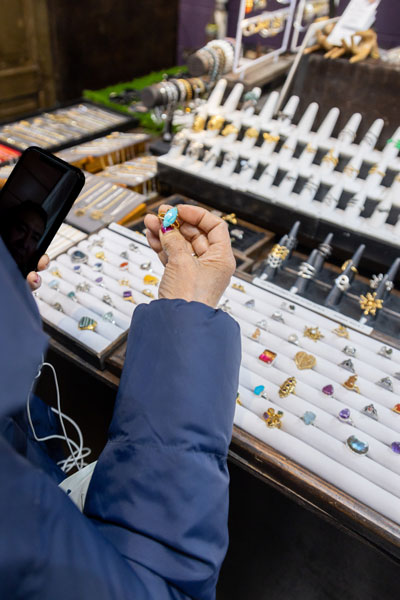 Franniart jewelry merchant in Chelsea Market Artists & Fleas