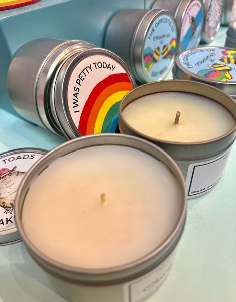 Lemon Zesty witty and fun art including art prints, tote bags, small-batch candles and mugs.