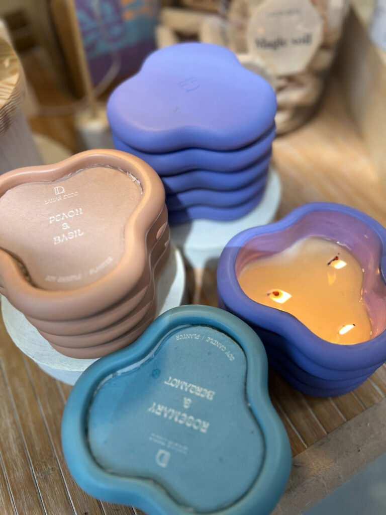 Colorful and geometric candle brand in NYC